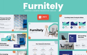 家具和橱柜产品展示PowerPoint演示文稿模板 Furnitely – Furniture Powerpoint Template