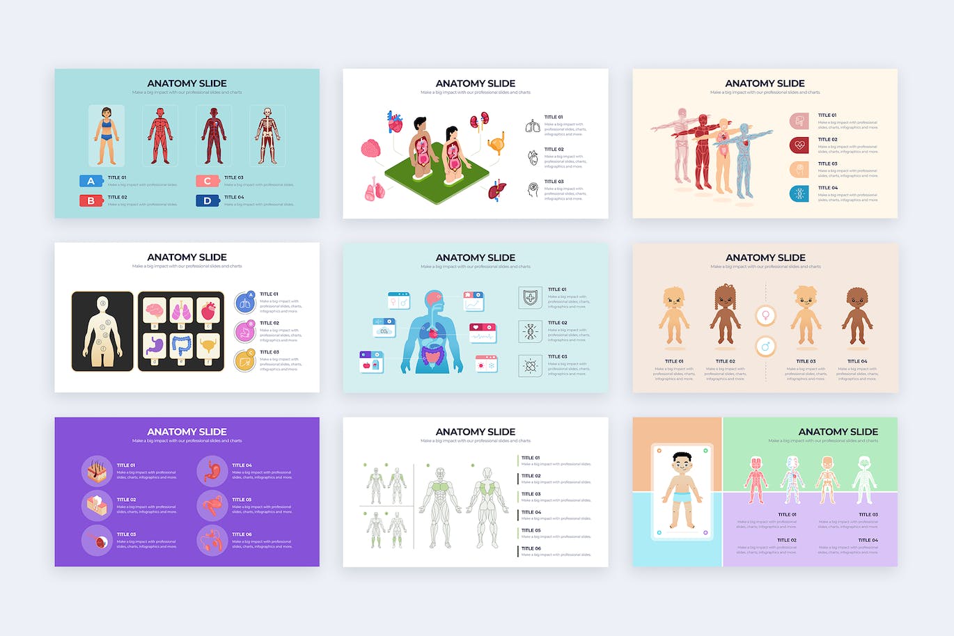 人体解剖学信息图表矢量模板 Medical Anatomy Slide Illustrator Infographics 幻灯图表 第2张