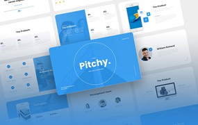 公司策略分析Powerpoint模板 Pitchy – Pitch Deck PowerPoint Template