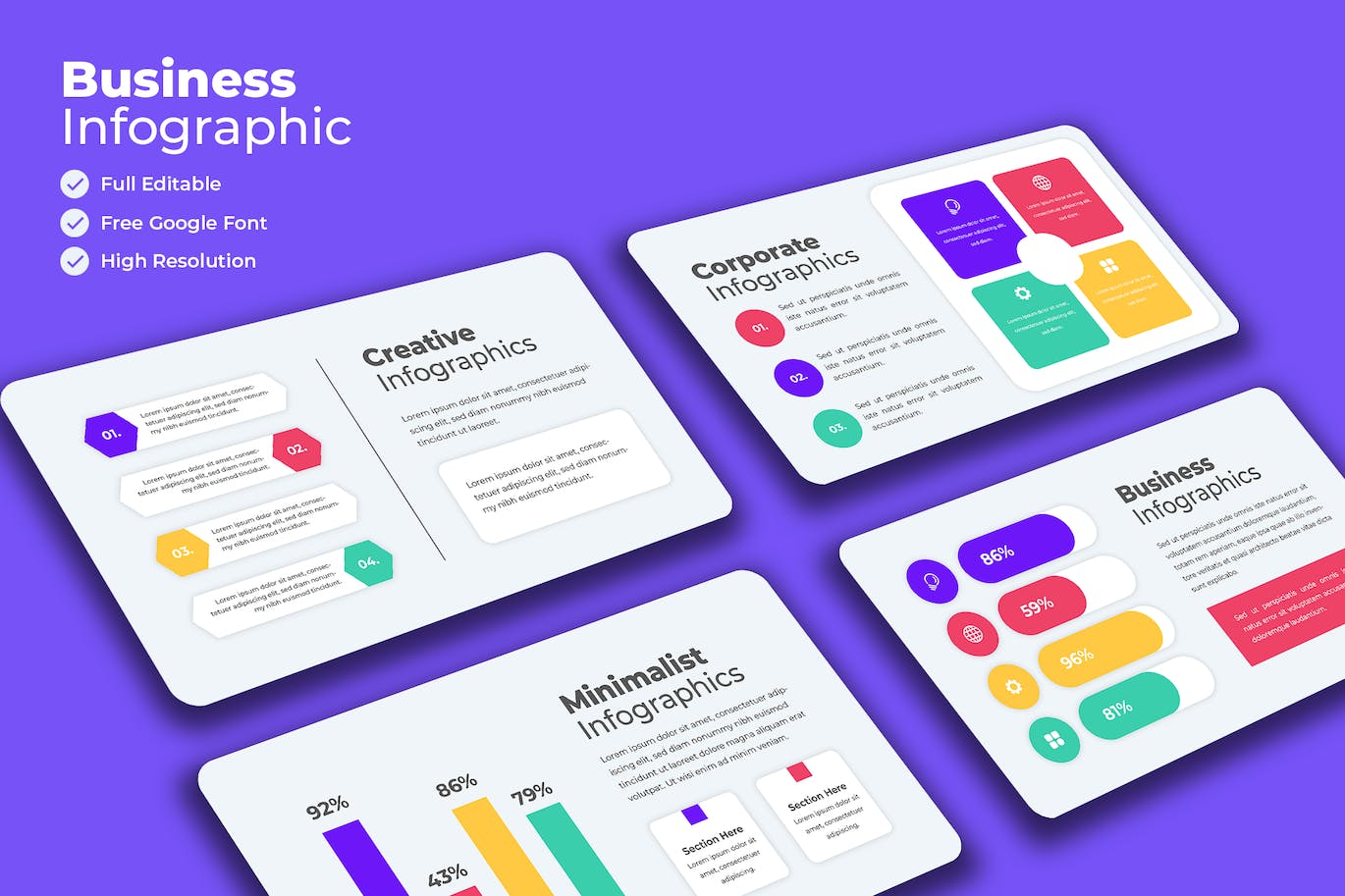 商业现代信息图表模板 Business Modern Infographics Template 幻灯图表 第1张