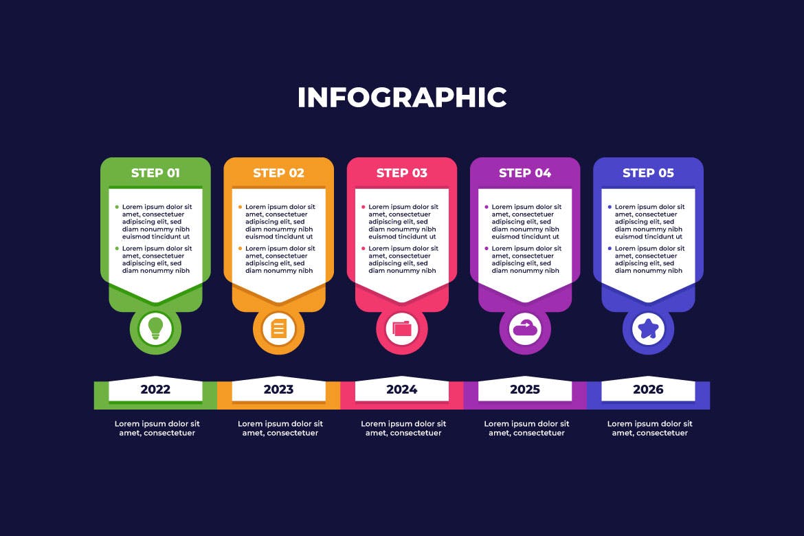 年度时间线商业信息图表设计 Year Timeline Business Infographic Design APP UI 第2张
