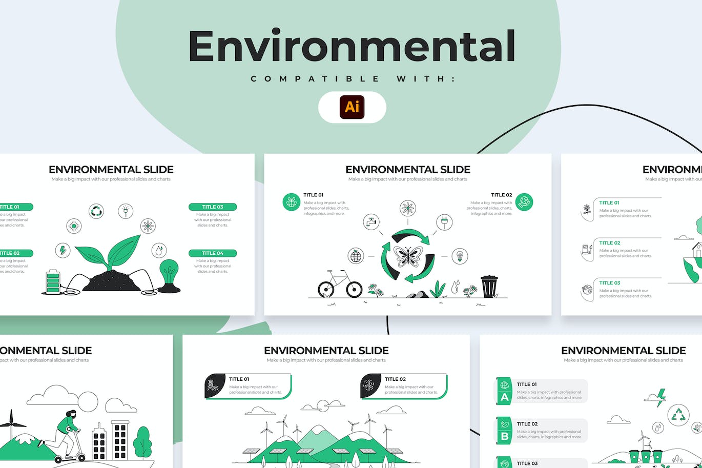 生态环境信息图表矢量模板 Education Environmental Illustrator Infographics 幻灯图表 第1张