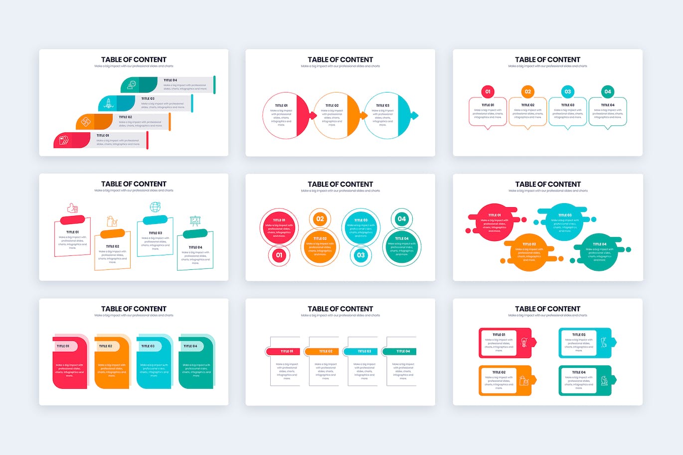 目录步骤信息图表矢量模板 Business Table of Content Illustrator Infographics 幻灯图表 第3张
