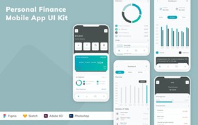 个人理财App应用程序UI设计模板套件 Personal Finance Mobile App UI Kit