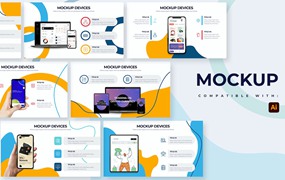 样机设备信息图表矢量模板 Business Mockup Devices Illustrator Infographics