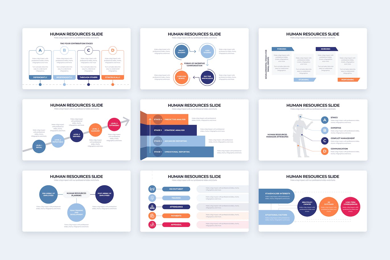 人力资源信息图表矢量模板 Business Human Resources Illustrator Infographics 幻灯图表 第2张