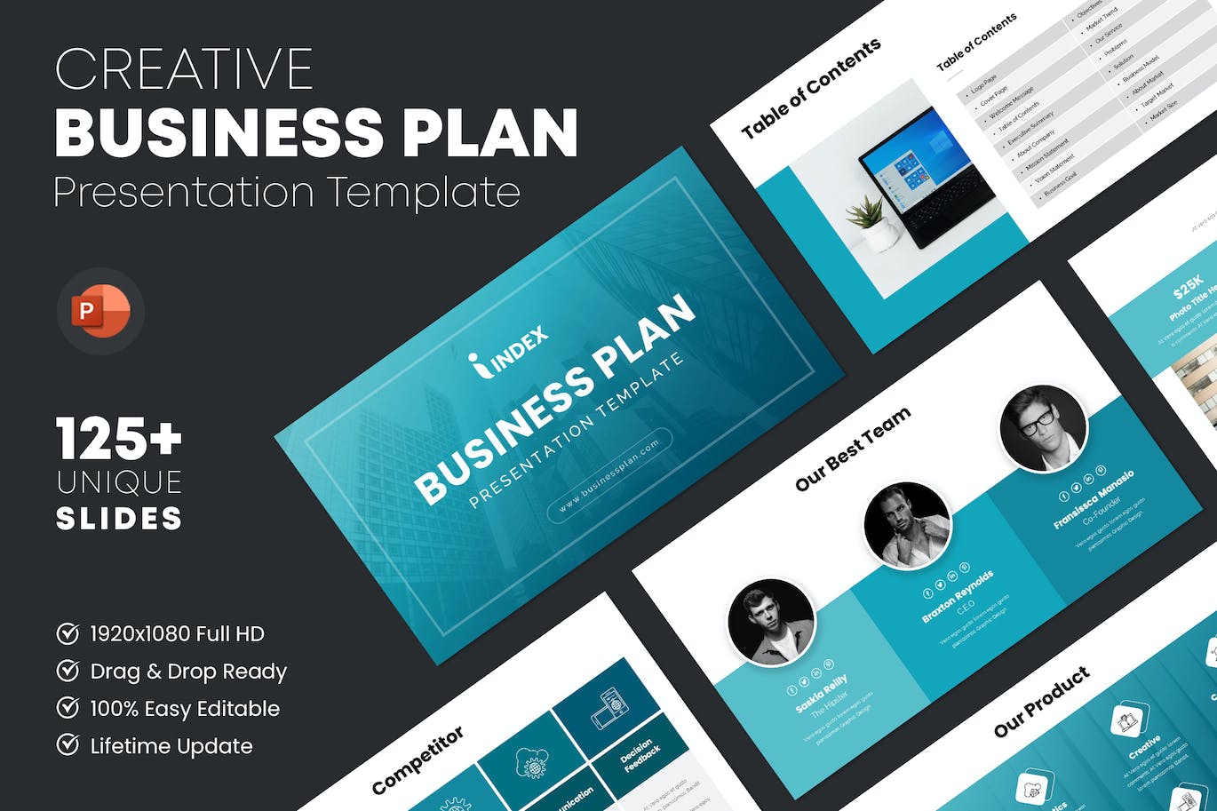 企业计划方案PPT演示幻灯片模板 Business Plan PowerPoint Template 幻灯图表 第1张