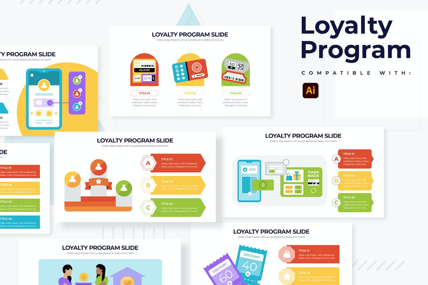 营销积分计划信息图表矢量模板 Marketing Loyalty Program Illustrator Infographics 幻灯图表 第1张