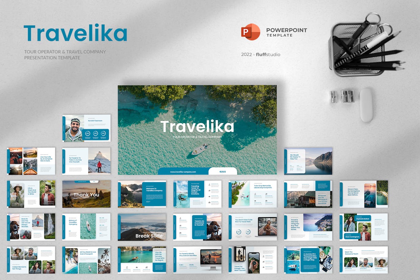 旅游运营商和旅行PPT模板下载 Travelika – Tour and Travel PowerPoint Template 幻灯图表 第1张