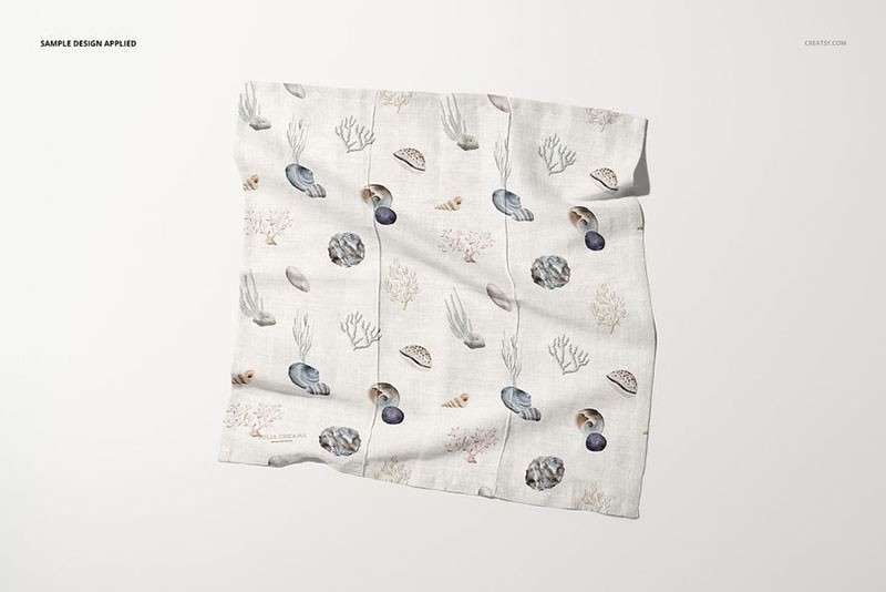 棉质亚麻布餐巾设计样机PSD 样机素材 第11张