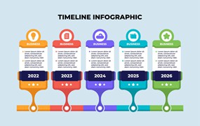 时间线年度业务信息图表 Timeline Year Business Infographic
