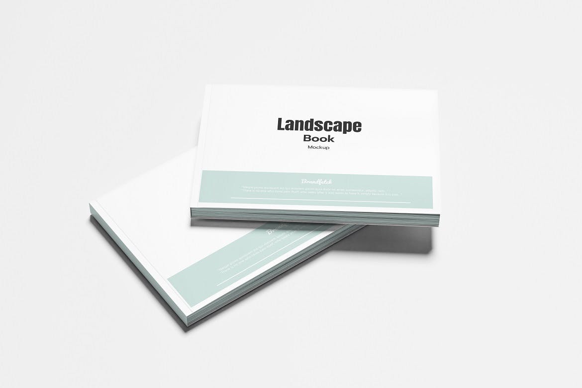 横版书籍画册设计样机模板v2 Landscape Book Mockup V.2 样机素材 第4张