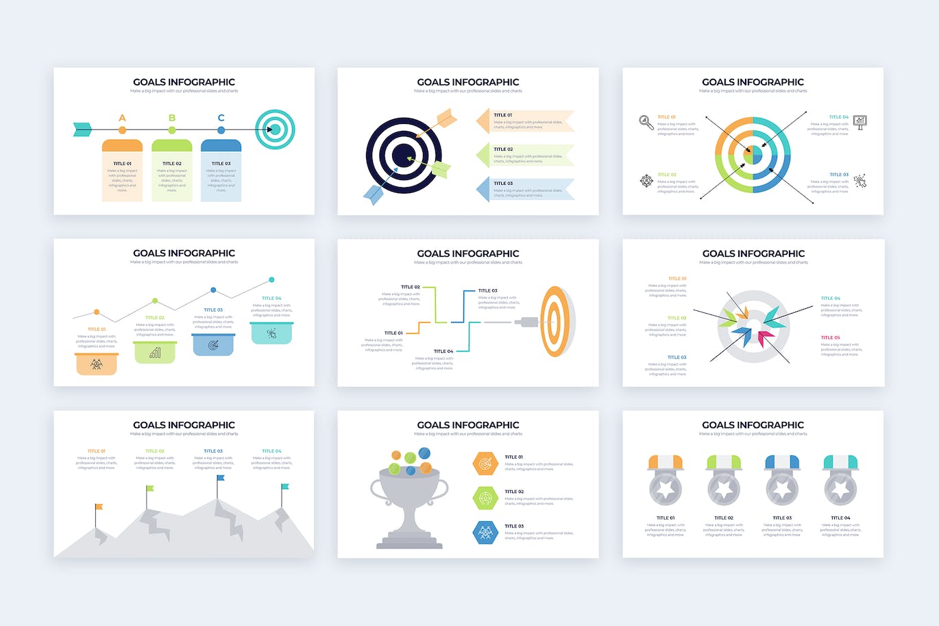 业务目标信息图表矢量模板 Business Goals Illustrator Infographics 幻灯图表 第2张