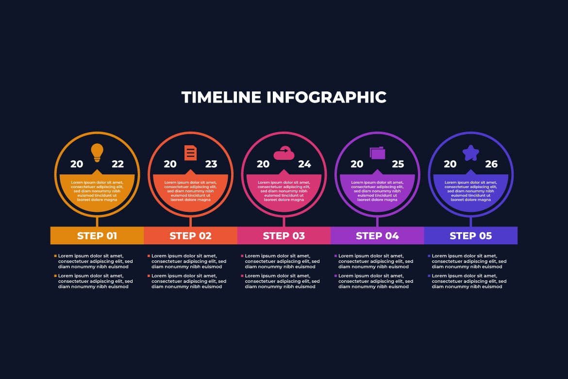 年度时间线商业圆形信息图表设计 Year Timeline Business Infographic Design APP UI 第1张