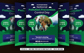 全国污染防治日传单模板下载 National Pollution Prevention Day Flyer