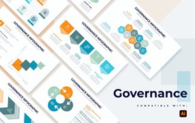 商业管理信息图表矢量模板 Business Governance Illustrator Infographics