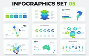业务分析/地图信息图表元素集v5 Infographics Elements Set 05