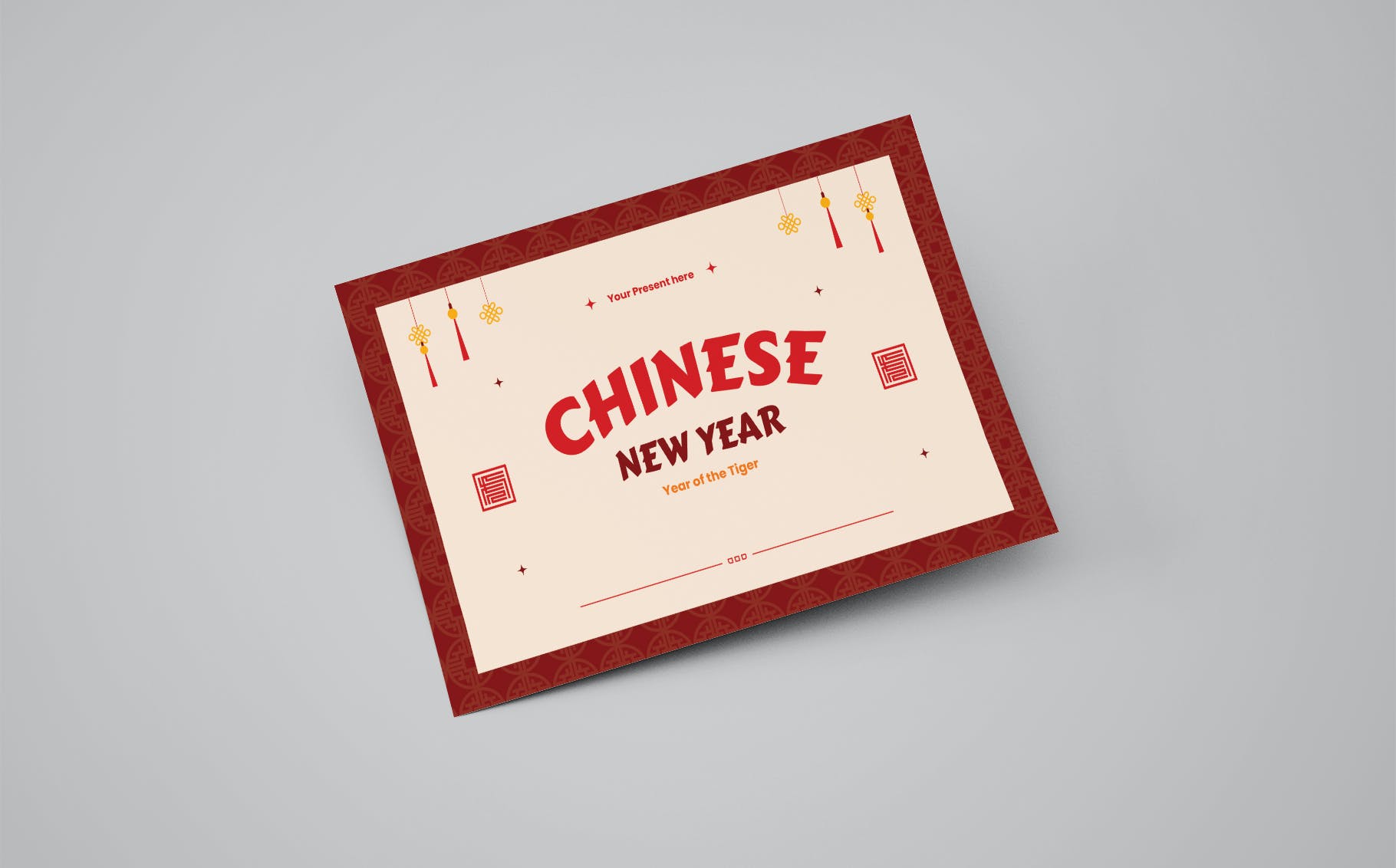 中国新年祝福贺卡设计模板 Chinese New Year Greeting Card Template 设计素材 第3张