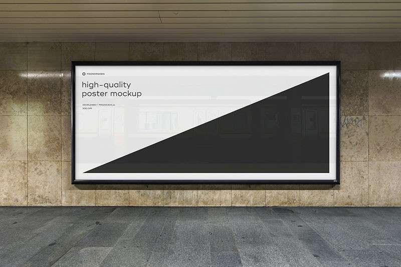 地铁站广告海报展示设计样机PSD模板 样机素材 第7张