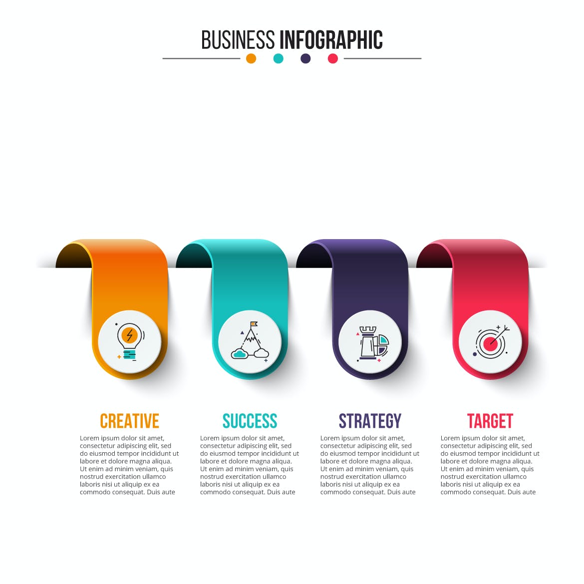 业务步骤信息图表元素集合 Business Infographics Elements Set 幻灯图表 第6张