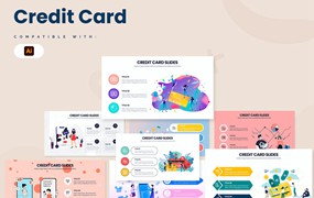 信用卡生活信息图表矢量模板 Business Credit Card Illustrator Infographics