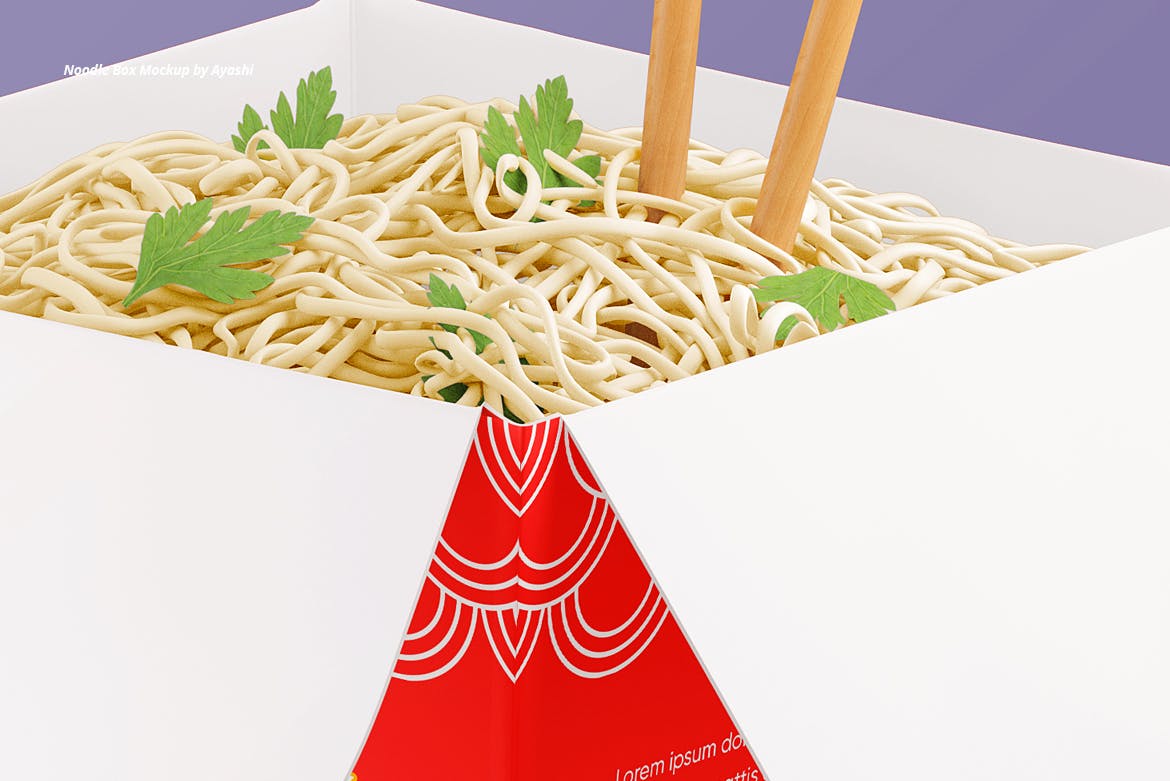 面条碗&面条纸盒样机 Noodle Box with Noodles Mockup 样机素材 第3张