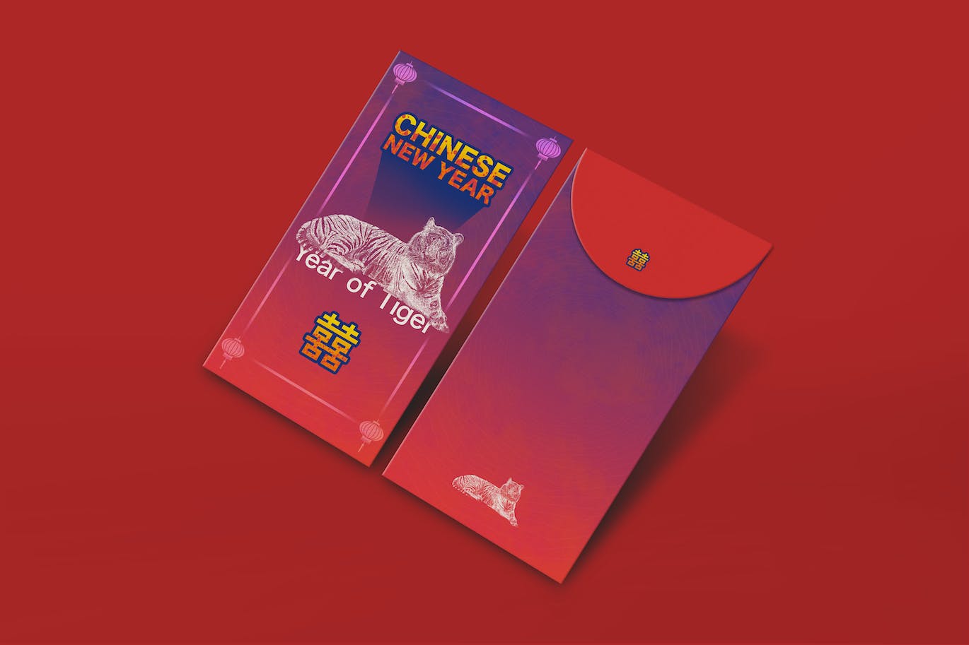 中国新年利是红包封面设计样机 Chinese New Year Envelope Mockups 样机素材 第1张