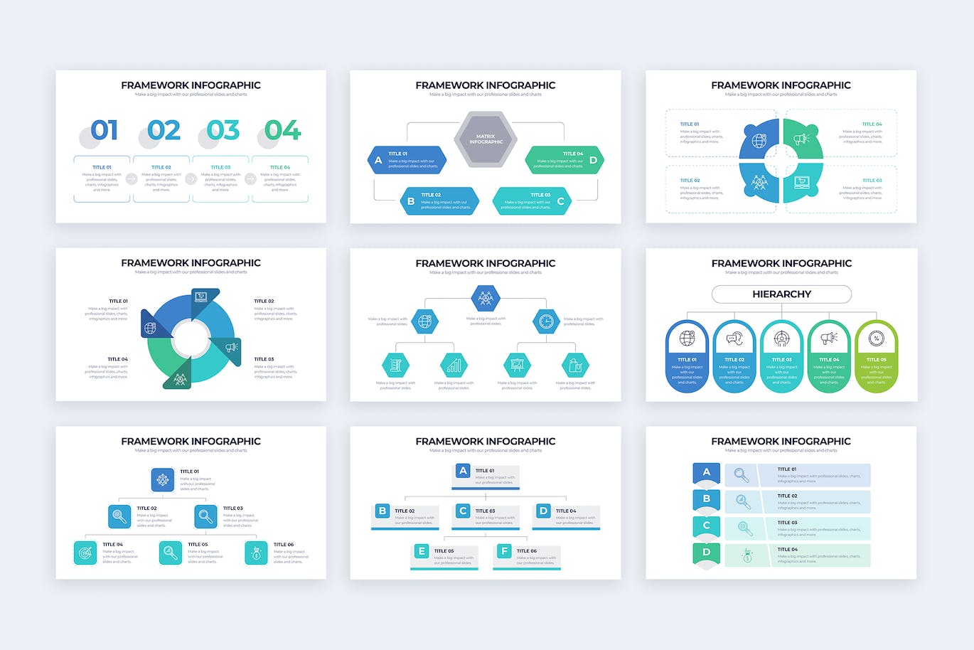 流程选项信息图表矢量模板 Business Framework Illustrator Infographics 幻灯图表 第3张