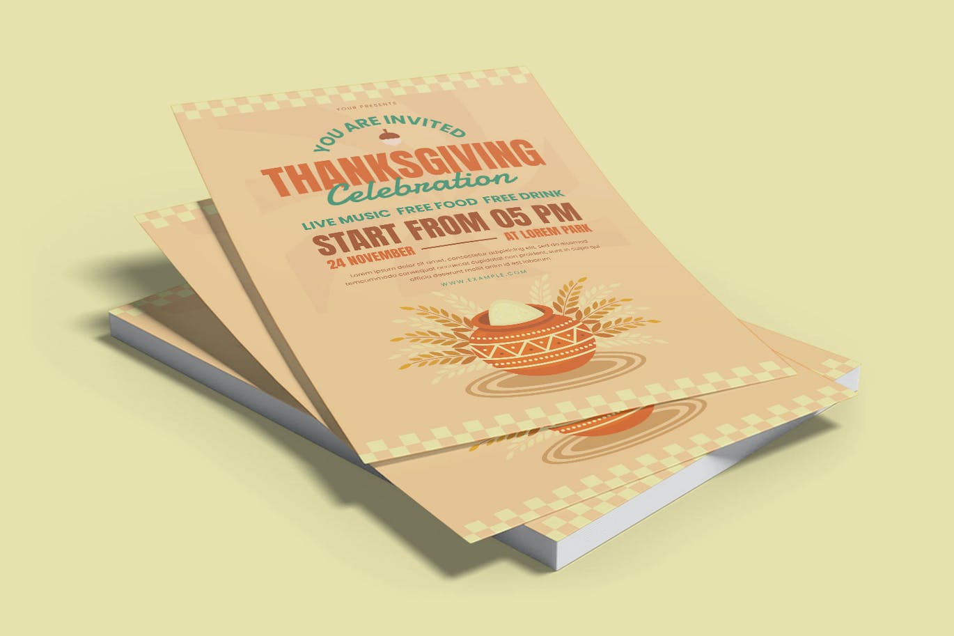 感恩节海报传单设计模板 Thanksgiving Flyer Template 设计素材 第4张