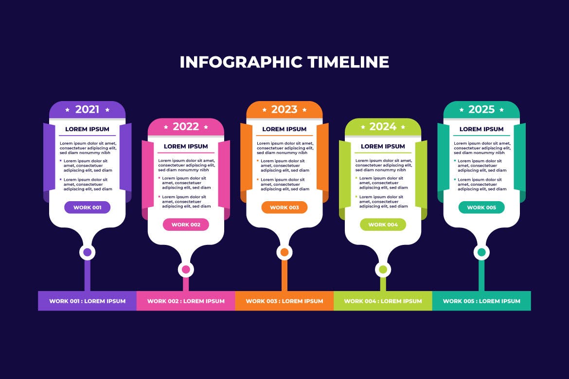 年度时间线演示信息图表模板 Infographic Year Timeline Presentation Template 幻灯图表 第2张