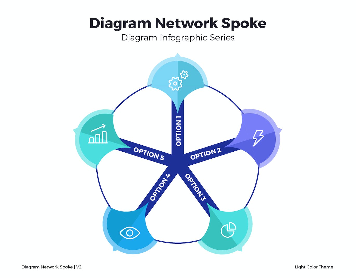 网络车轮图表矢量素材v2 Diagram Network Spoke V2 幻灯图表 第2张