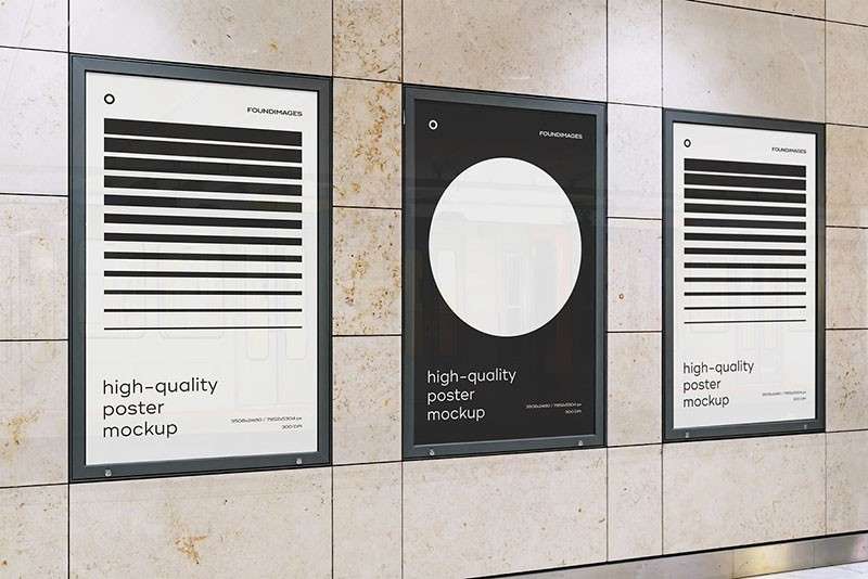 地铁站广告海报展示设计样机PSD模板 样机素材 第4张
