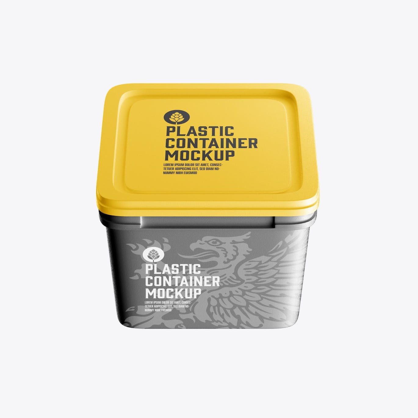 方形塑料容器包装设计样机 Square Plastic Container Mockup 样机素材 第5张