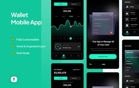 金融钱包移动应用程序UI套件 Cardist – Wallet Mobile App