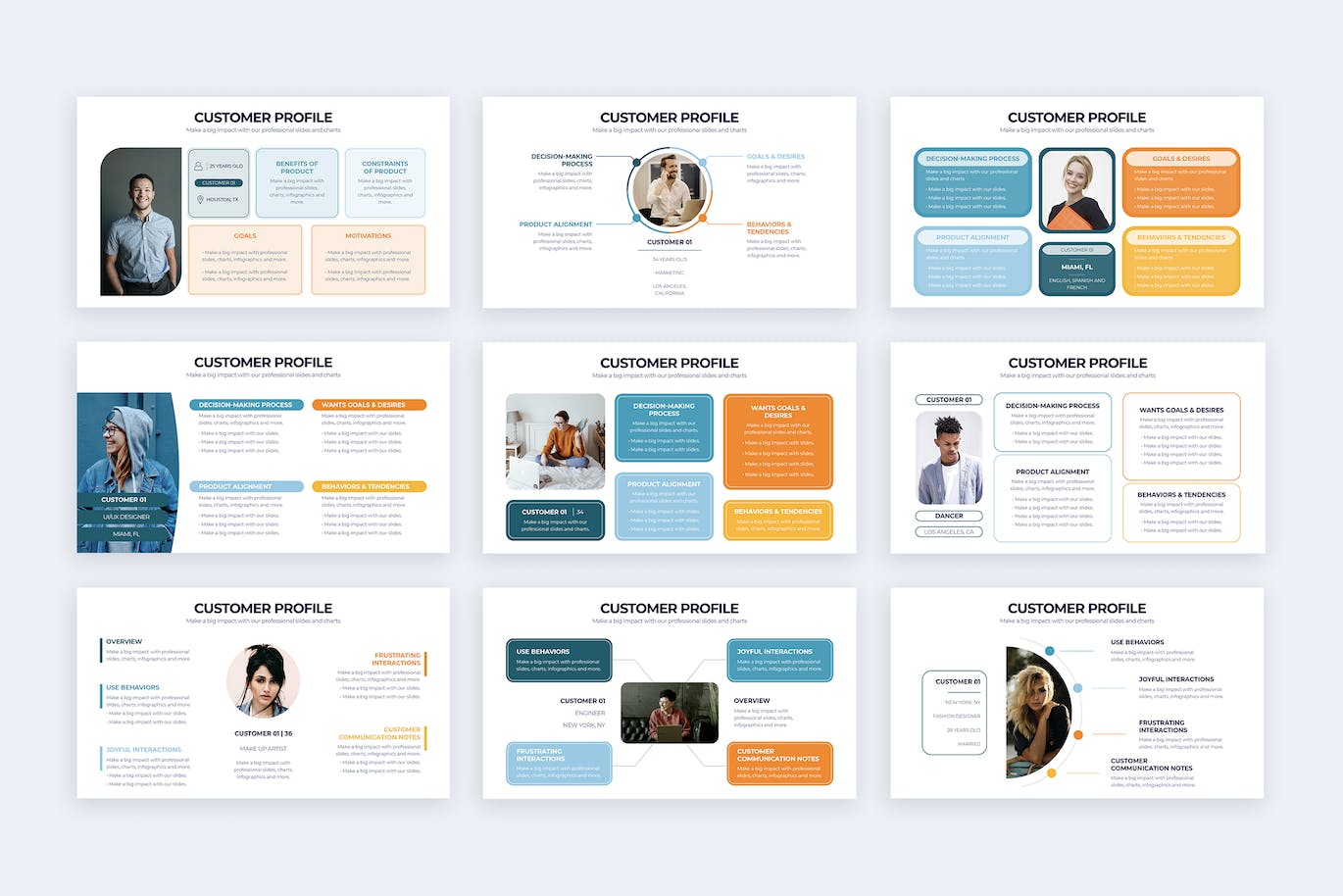 客户资料信息图表矢量模板 Business Customer Profile Illustrator Infographics 幻灯图表 第3张