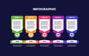 年度时间线商业信息图表设计 Year Timeline Business Infographic Design