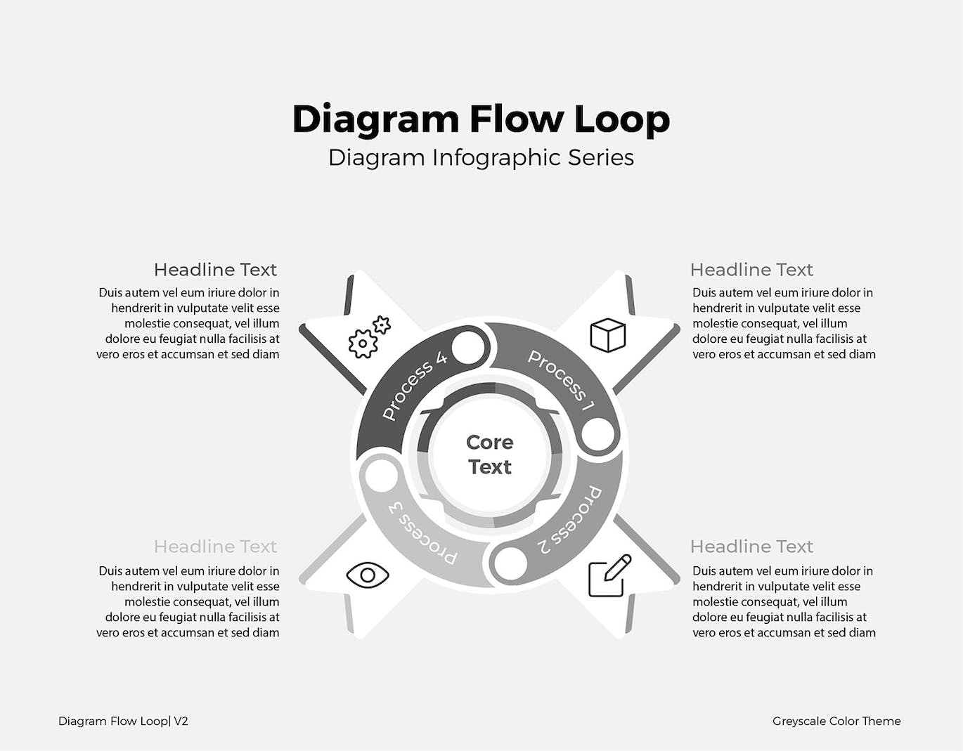 圆环流程图表矢量素材v2 Diagram Flow Loop V2 幻灯图表 第3张