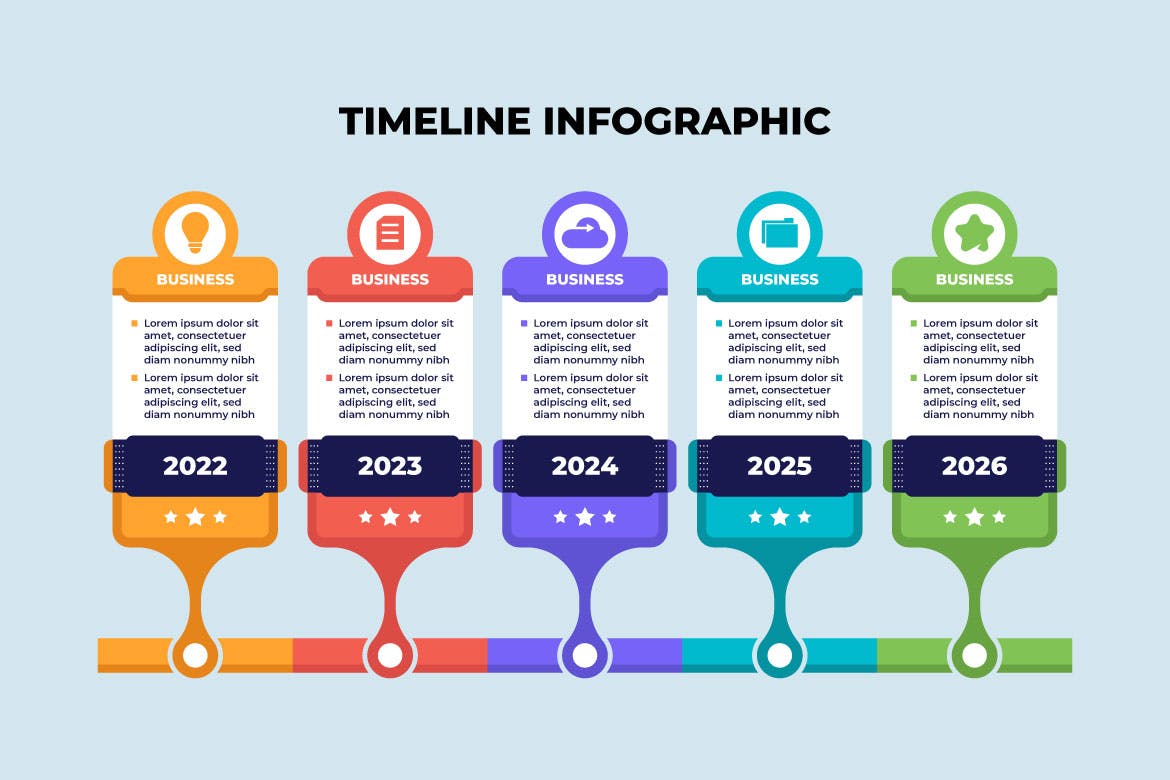 时间线年度业务信息图表 Timeline Year Business Infographic APP UI 第2张