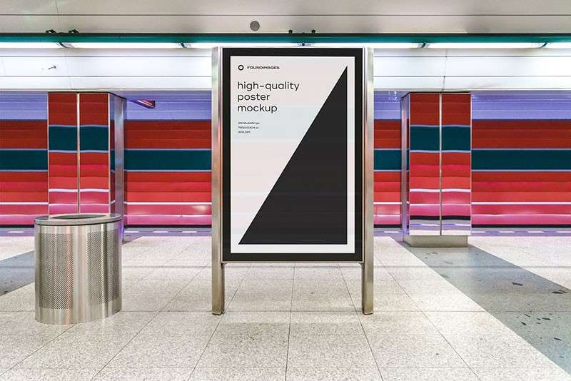 地铁站广告海报展示设计样机PSD模板 样机素材 第5张