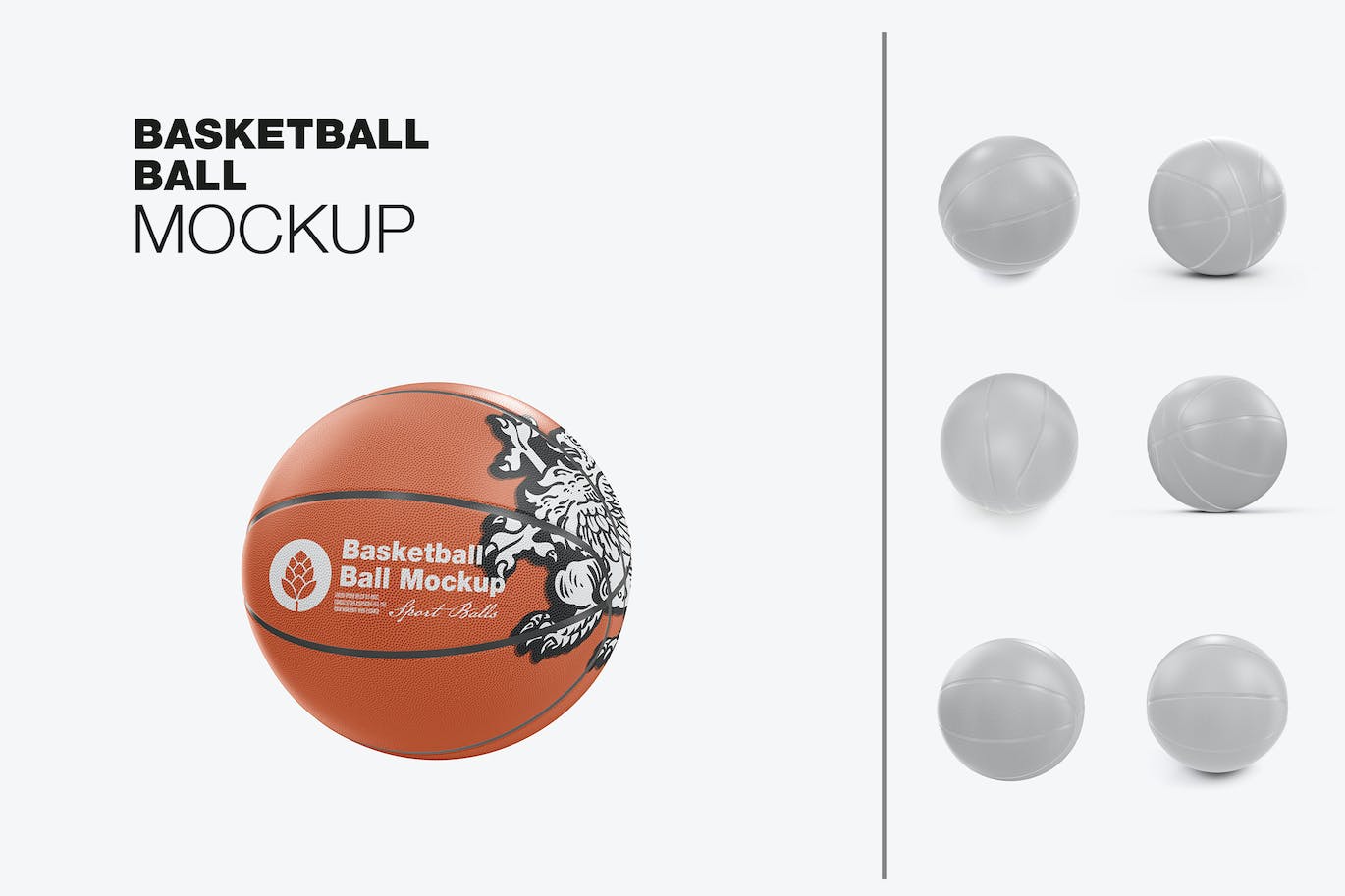 篮球运动品牌设计样机 Basketball Ball Mockup 样机素材 第1张
