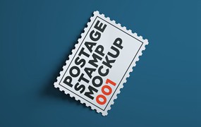 锯齿邮票图案Logo设计样机v1 Postage Stamp Mockup 001