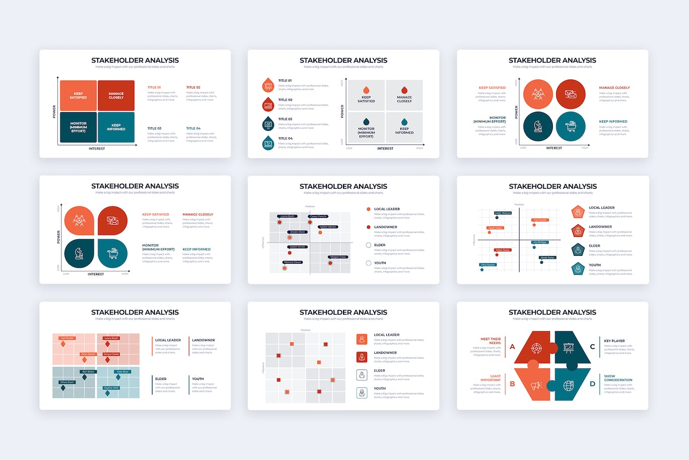利益相关者分析信息图表矢量模板 Business Stakeholder Illustrator Infographics 幻灯图表 第2张