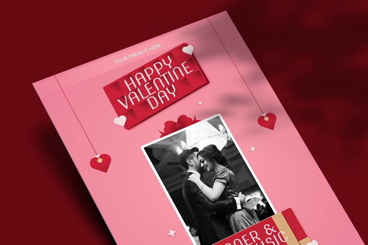 爱心情人节传单模板 Niken – Valentine’s Day Flyer 设计素材 第2张