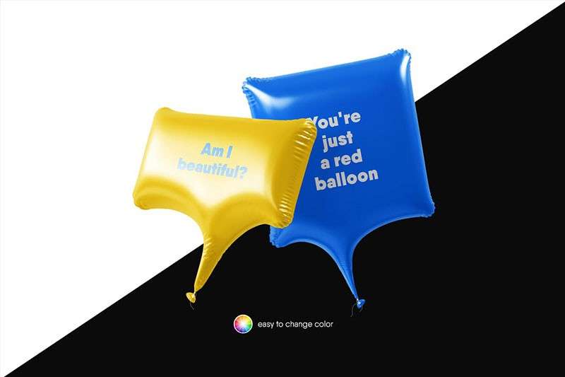 气泡气球设计展示样机PSD模板 样机素材 第5张