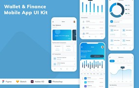 钱包和金融移动应用程序App UI设计套件 Wallet & Finance Mobile App UI Kit