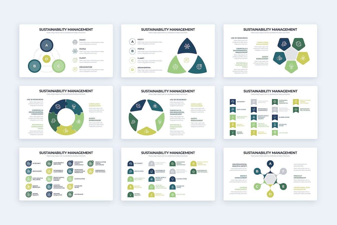 可持续发展管理信息图表矢量模板 Sustainability Management Illustrator Infographics 幻灯图表 第3张
