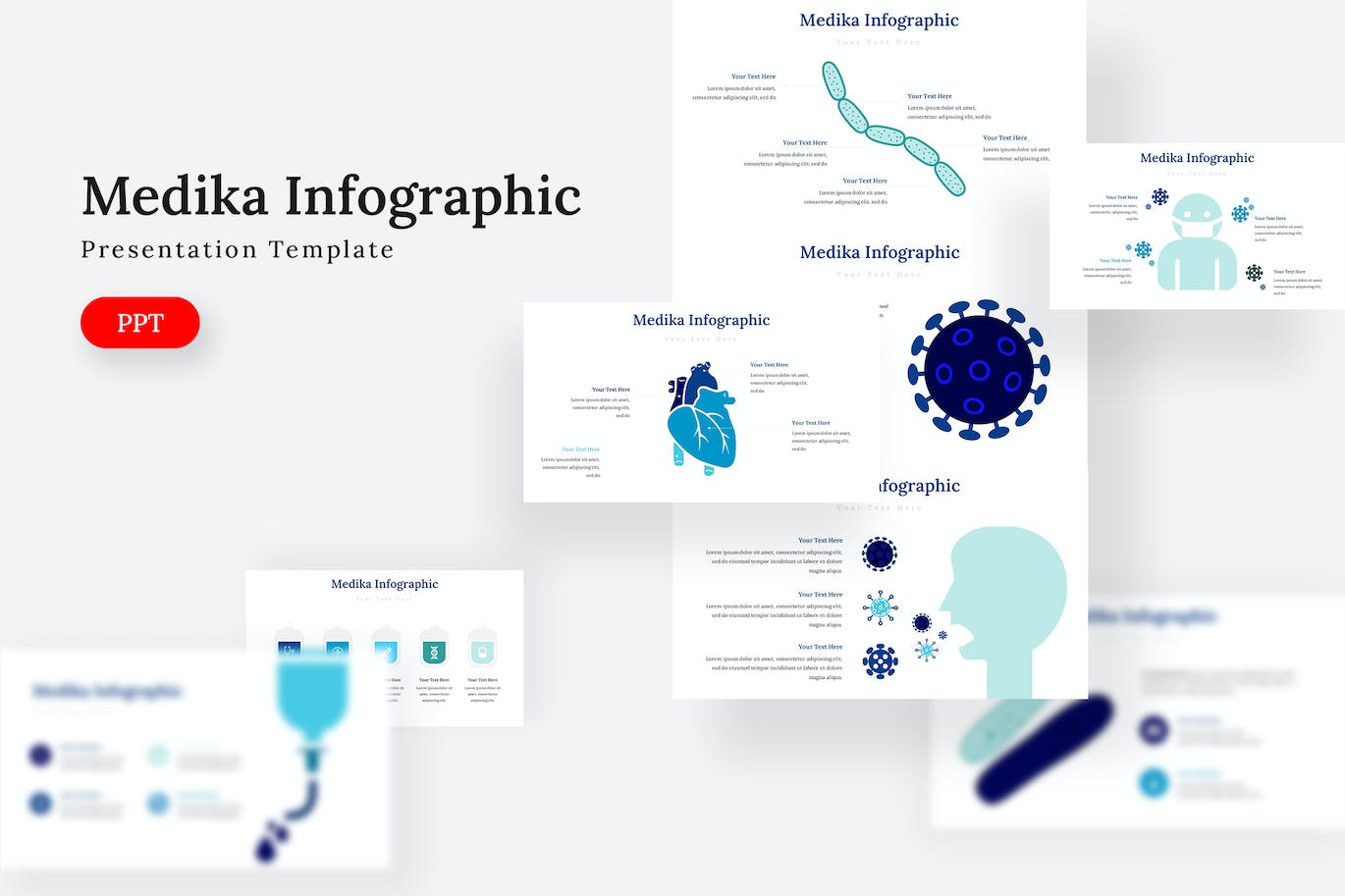 医疗信息图表PPT设计模板 Medika Infographic – Powerpoint Template 幻灯图表 第1张