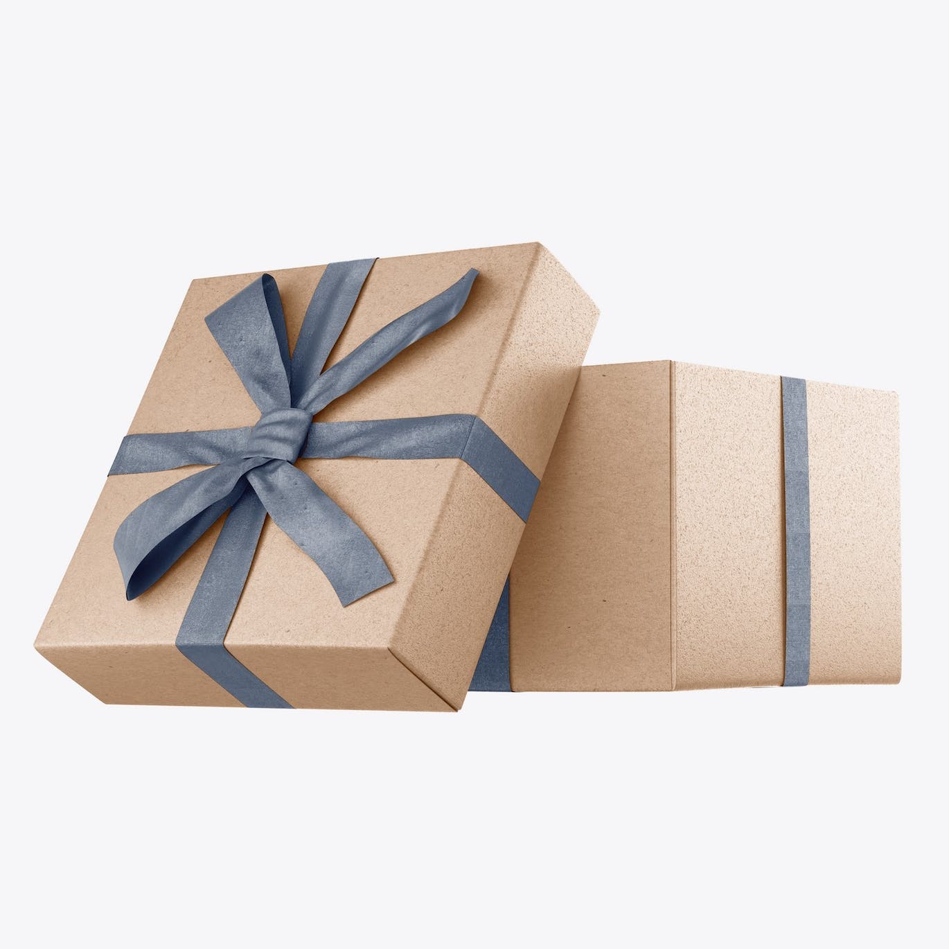 光泽蝴蝶结礼品盒设计样机 Set Glossy Gift Box Mockup 样机素材 第8张