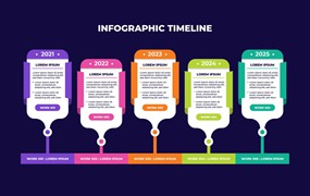年度时间线演示信息图表模板 Infographic Year Timeline Presentation Template