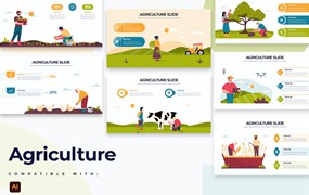 农业数据信息图表矢量模板 Business Agriculture Illustrator Infographics